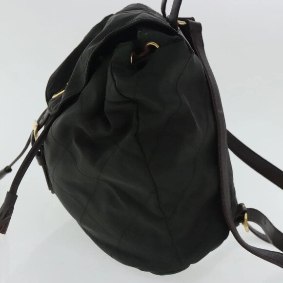 PRADA Backpack Nylon Green Gold Auth bs19006 - Picture 3 of 16